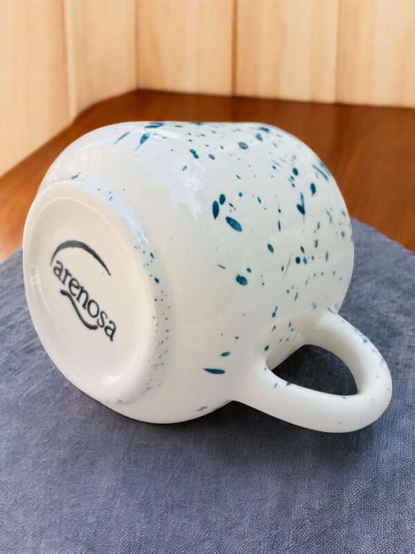 Set de 4 Tazas de Cerámica de 12 oz – Decorado Salpicado Azul – Diseño Artesanal Hecho a Mano – Estilo Moderno para Café, Té o Chocolate - Imagen 2