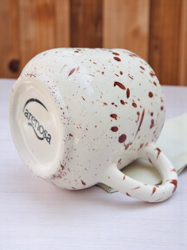 Set de 4 Tazas de Cerámica de 12 oz – Decorado Salpicado Café – Diseño Artesanal Hecho a Mano – Estilo Natural para Café, Té o Chocolate - Imagen 5